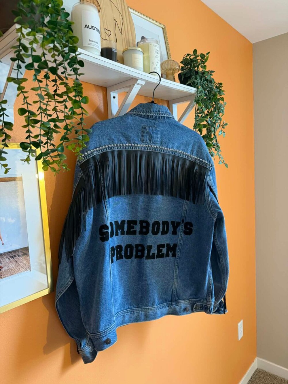 Custom Denim Jacket “Somebody’s Problem” Morgan Wallen Size L